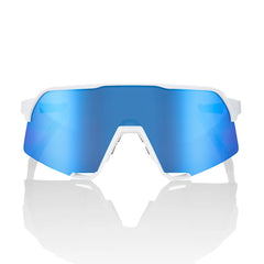 Sunglasses 100% S3 Matte White - HiPER Blue Multilayer Mirror Lens - Genetik Sport