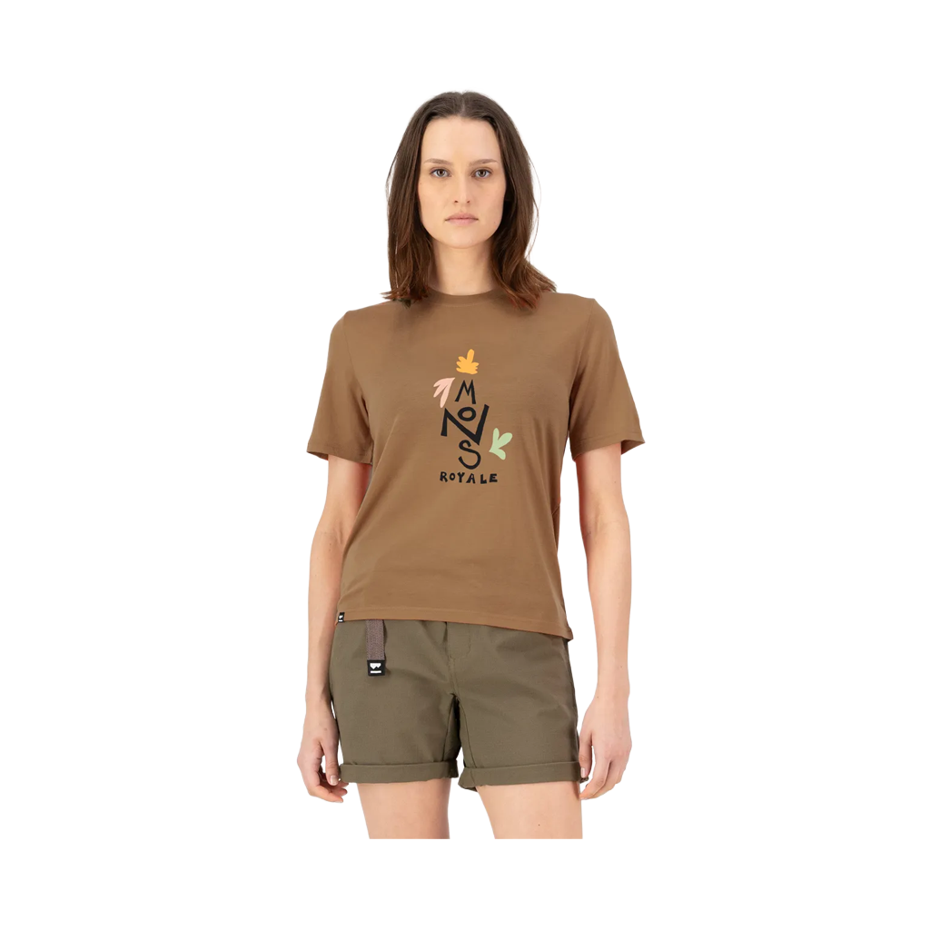 Jersey Mons Royale Womens Relaxed Tee Petal SS - Toffee - Genetik Sport