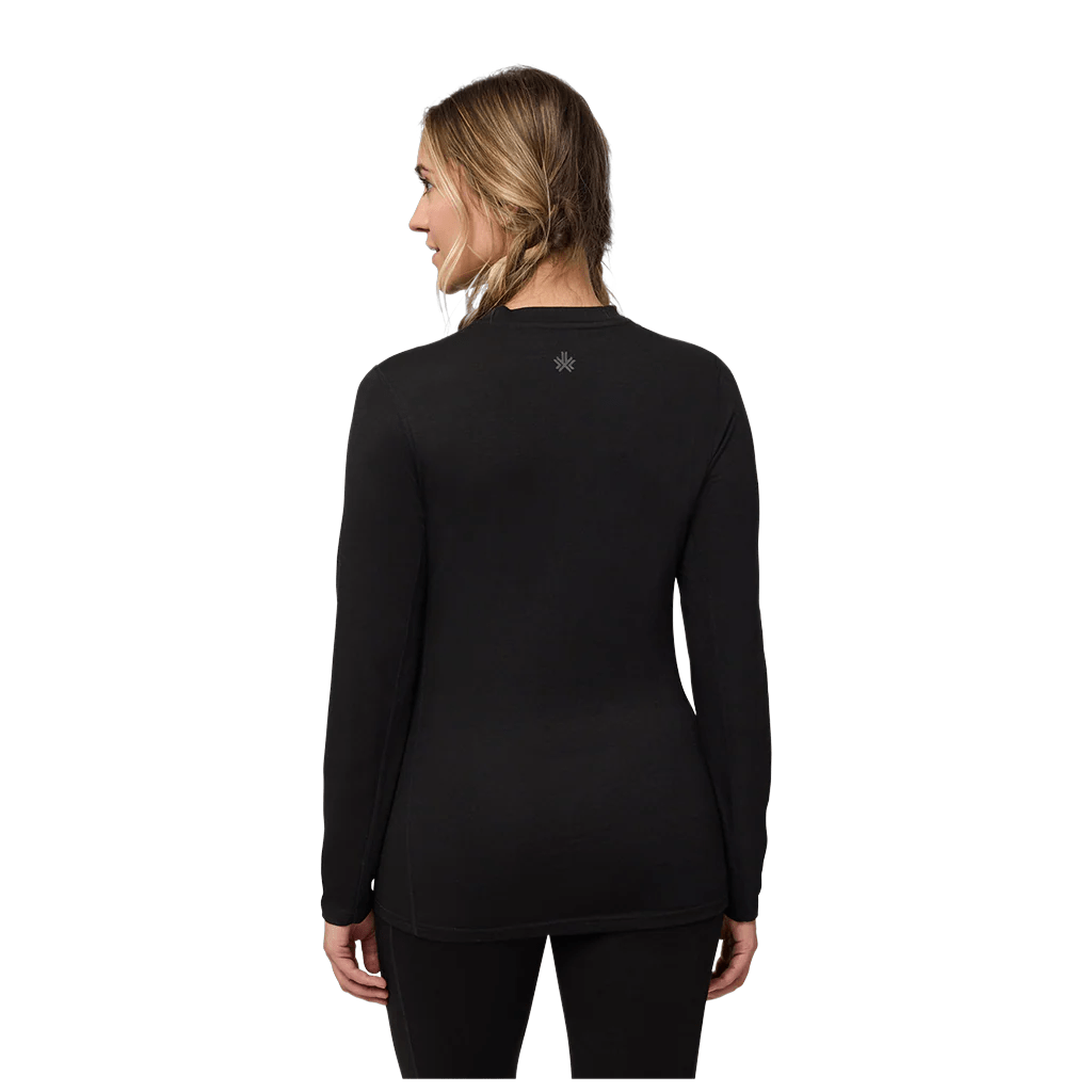 Baselayer Kombi Womens Merinomix Pro Crew Top - Black - Genetik Sport