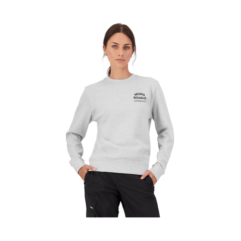 Crew Neck Mons Royale Womens Inversion Merino - Light Grey Heather - Genetik Sport