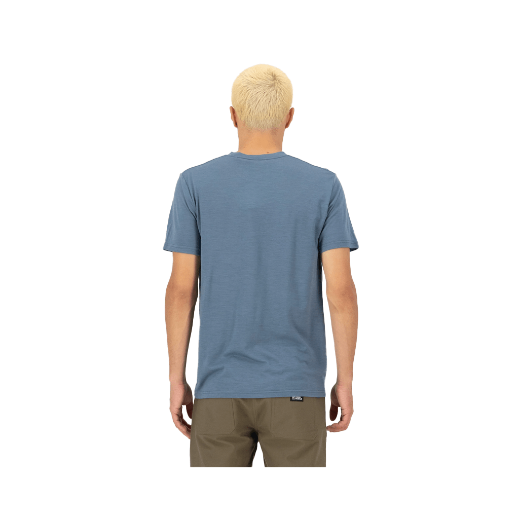 Jersey Mons Royale Mens Icon Merino Classic SS Brand Lock Up - Goblin Blue - Genetik Sport