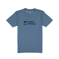 Jersey Mons Royale Mens Icon Merino Classic SS Brand Lock Up - Goblin Blue - Genetik Sport