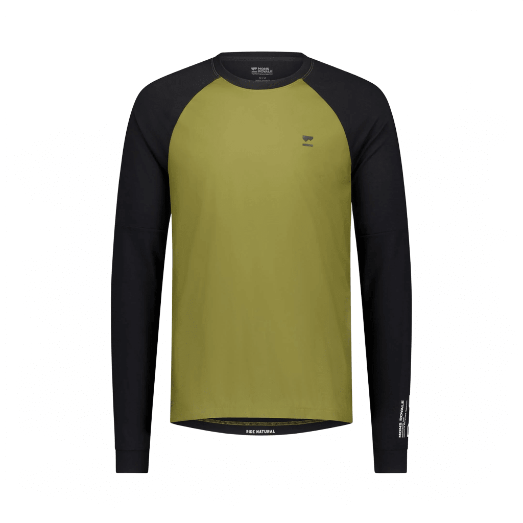 Jersey Mons Royale Mens Tarn Bike Wind Lock Up LS - Fern/Black - Genetik Sport