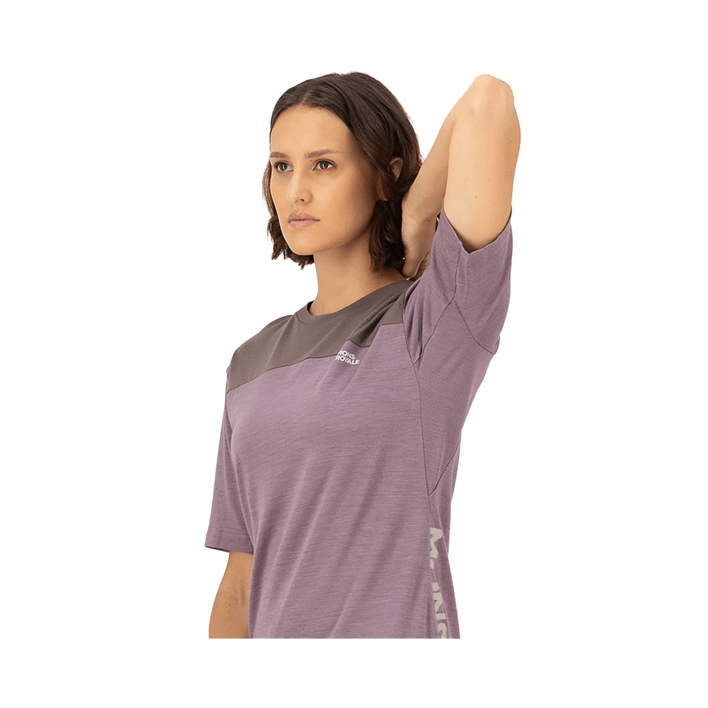 Jersey Mons Royale Womens Diversion Merino SS ALU - Mauve/Iron - Genetik Sport