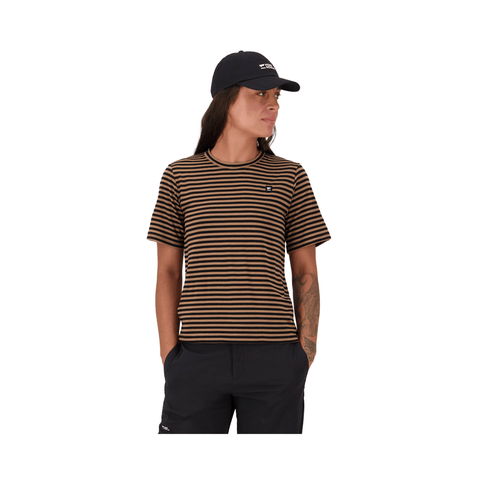 Jersey Mons Royale Womens Icon Merino SS - Mr Stripe Toffee - Genetik Sport