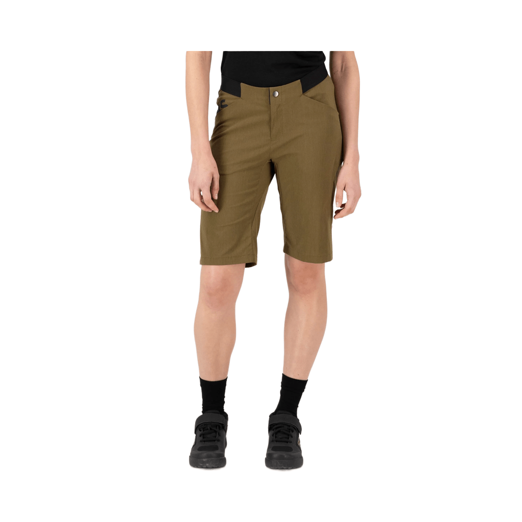 Shorts Mons Royale Womens Diversion Merino Trail Vert Lock Up - Dark Olive - Genetik Sport