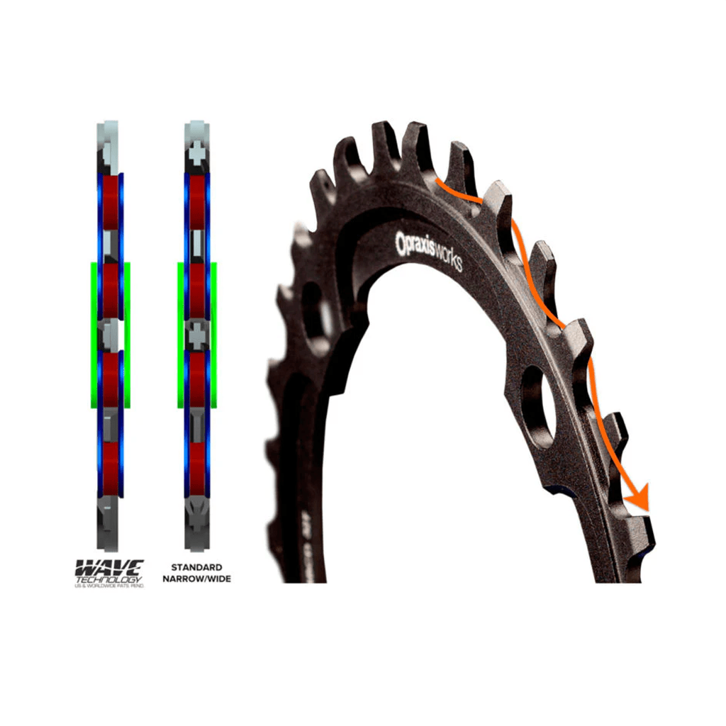 Chainring Praxis Wave DM-B 0mm Offset 32T - Genetik Sport