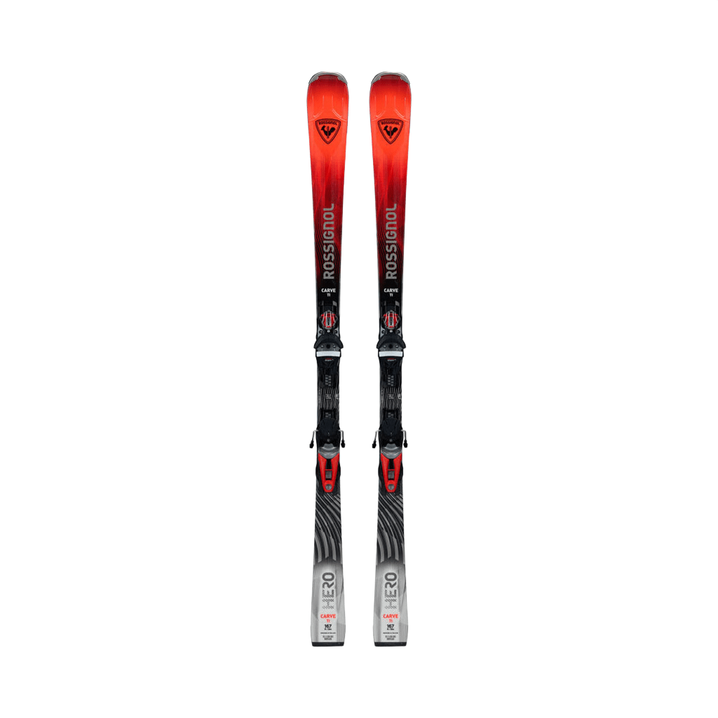 Skis Rossignol Hero Carve TI + NX 12 Konect GW B80 Silver Red - Genetik Sport
