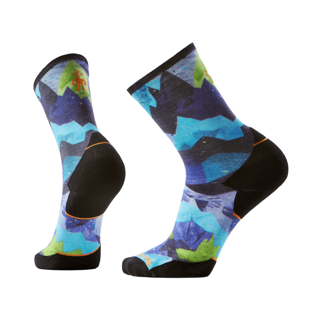 Socks Smartwool Trail Run Targeted Cushion Summit Sector Print - Nightfall Blue - Genetik Sport