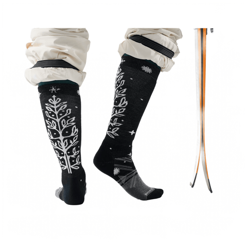 Socks Smartwool Womens Ski Full Cushion Blossom OTC - Black - Genetik Sport