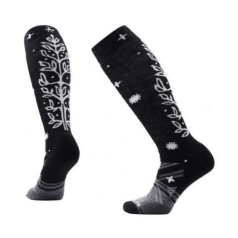 Socks Smartwool Womens Ski Full Cushion Blossom OTC - Black - Genetik Sport