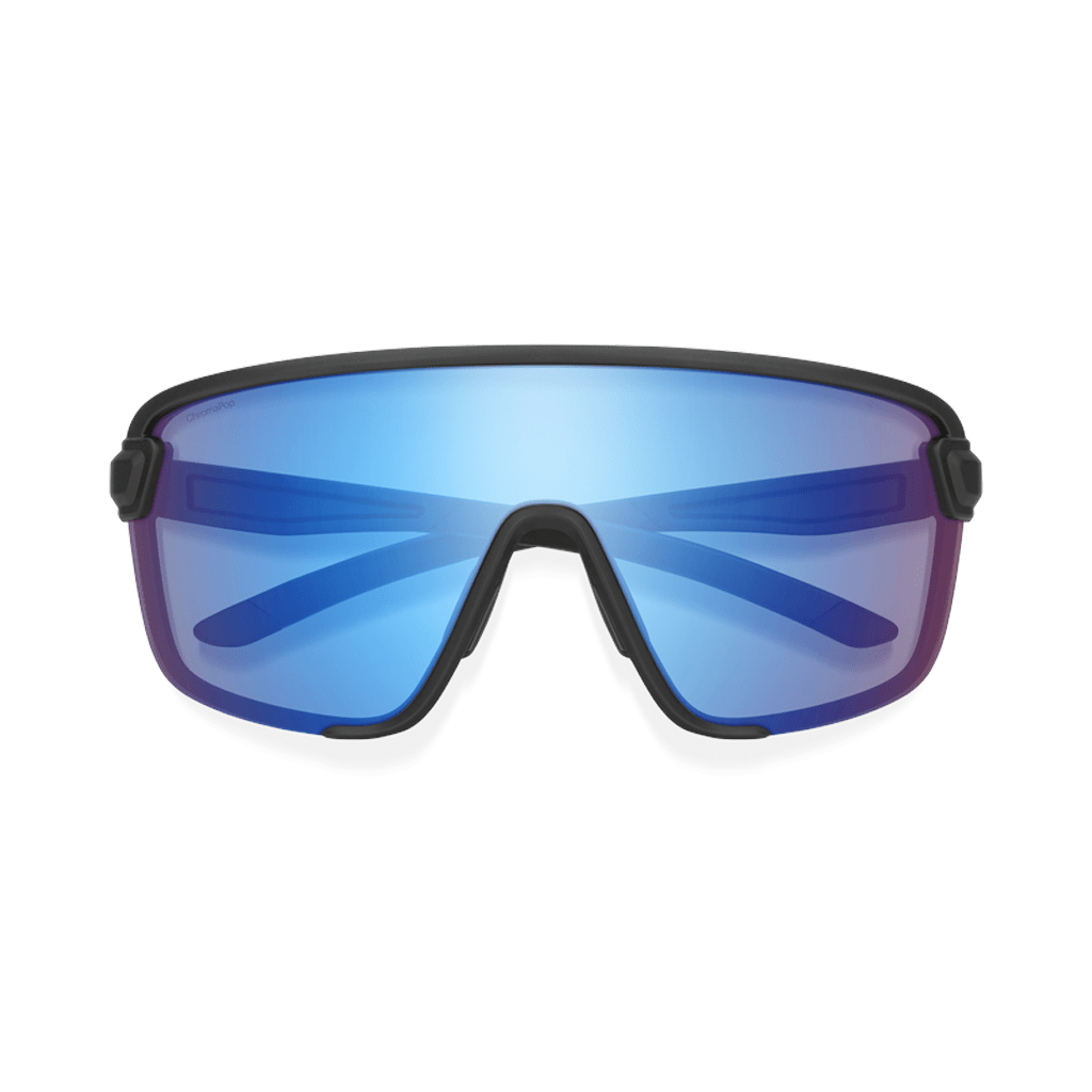 Sunglasses Smith Bobcat Matte Black - ChromaPop Low Light Rose Blue Mirror / Clear - Genetik Sport