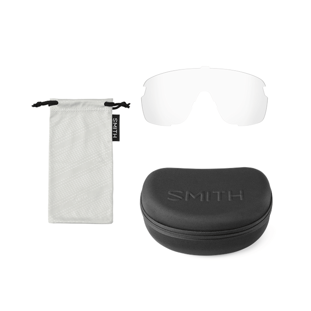 Sunglasses Smith Bobcat Matte Black - ChromaPop Low Light Rose Blue Mirror / Clear - Genetik Sport