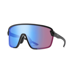 Sunglasses Smith Bobcat Matte Black - ChromaPop Low Light Rose Blue Mirror / Clear - Genetik Sport