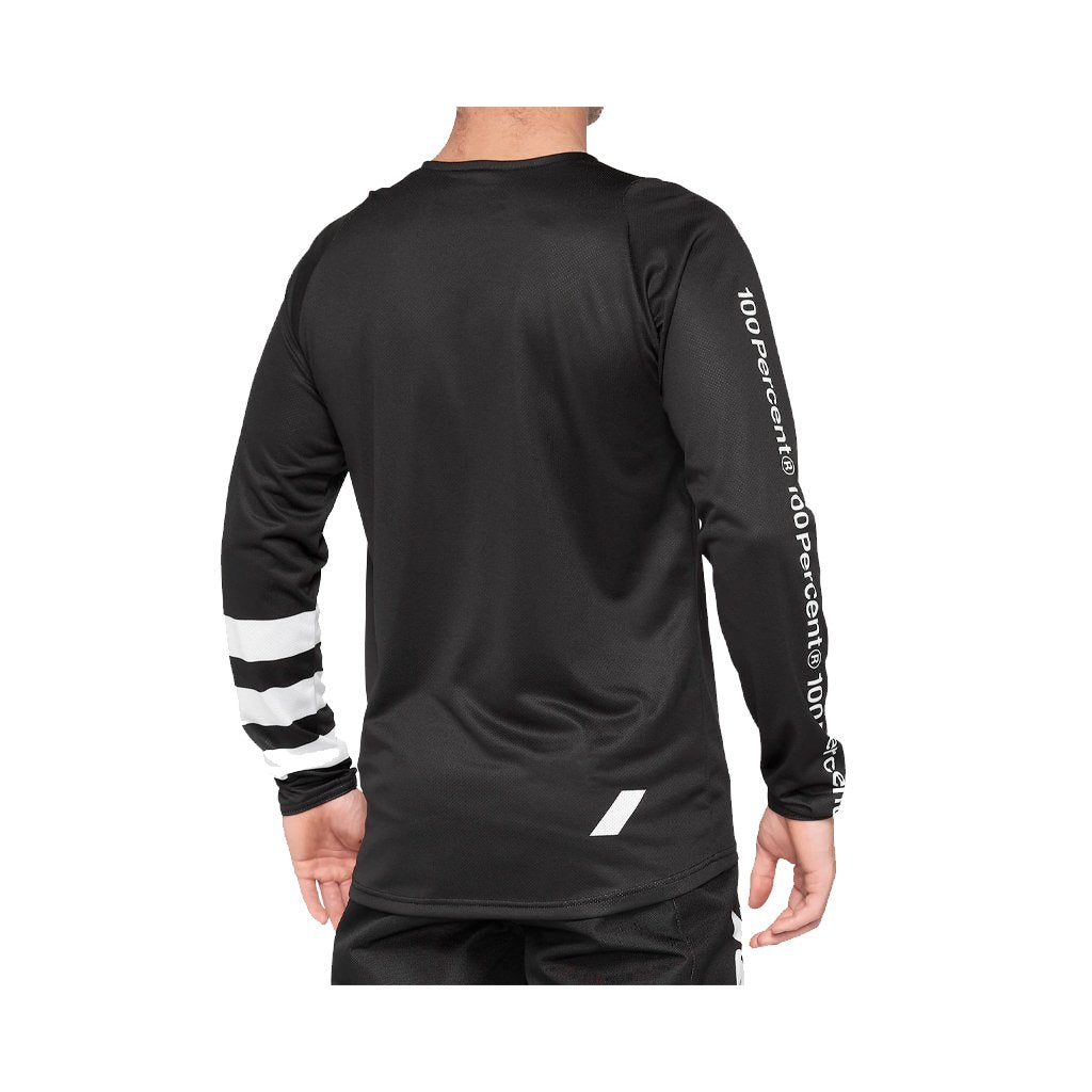Jersey 100% Mens R-Core LS - Black/White - Genetik Sport
