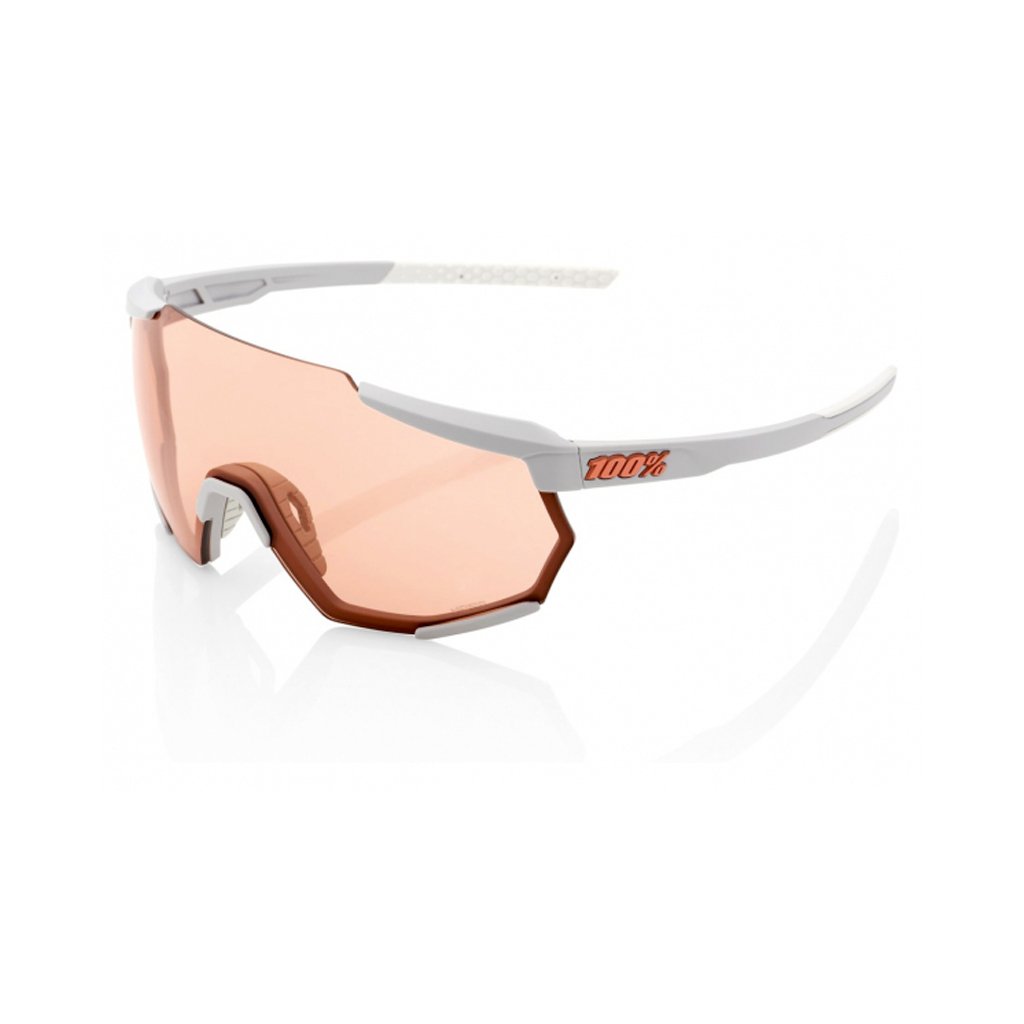 Mtb Sunglasses 100% Racetrap Soft Tact Stone Grey - HiPER Coral Lens - Genetik Sport