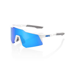 Mtb Sunglasses 100% Speedcraft XS Matte White - Blue Multilayer Mirror Lens - Genetik Sport