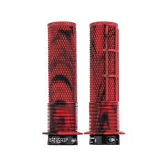 Poignées DMR Deathgrip Flanged Thick Rouge Marbré - Genetik Sport