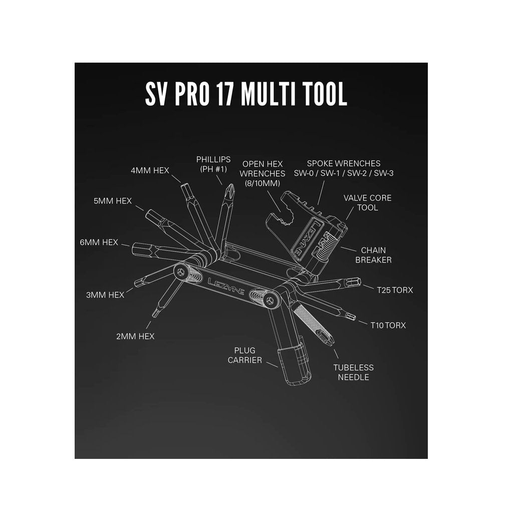 Multi-Tools Lezyne V Pro 17 Black - Genetik Sport