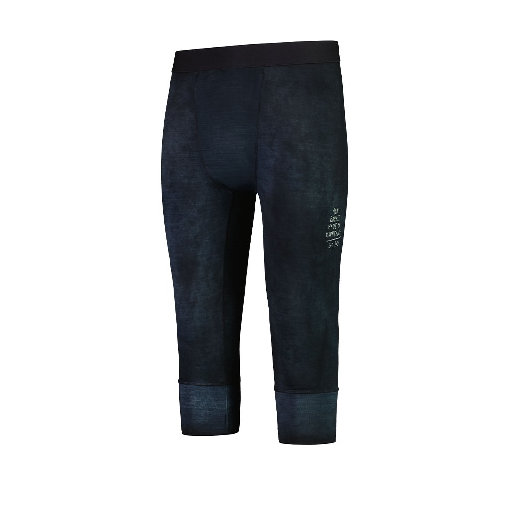 CALEÇON POUR HOMMES MONS ROYALE CASCADE MERINO FLEX 3/4 BLACK ACID WASH - Genetik Sport