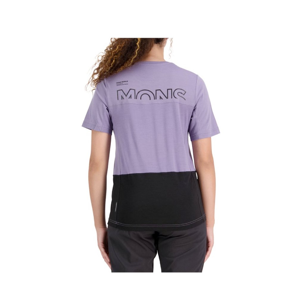 Jersey Mons Royale SS Womens Tarn Merino Shift Thistle Black - Genetik Sport