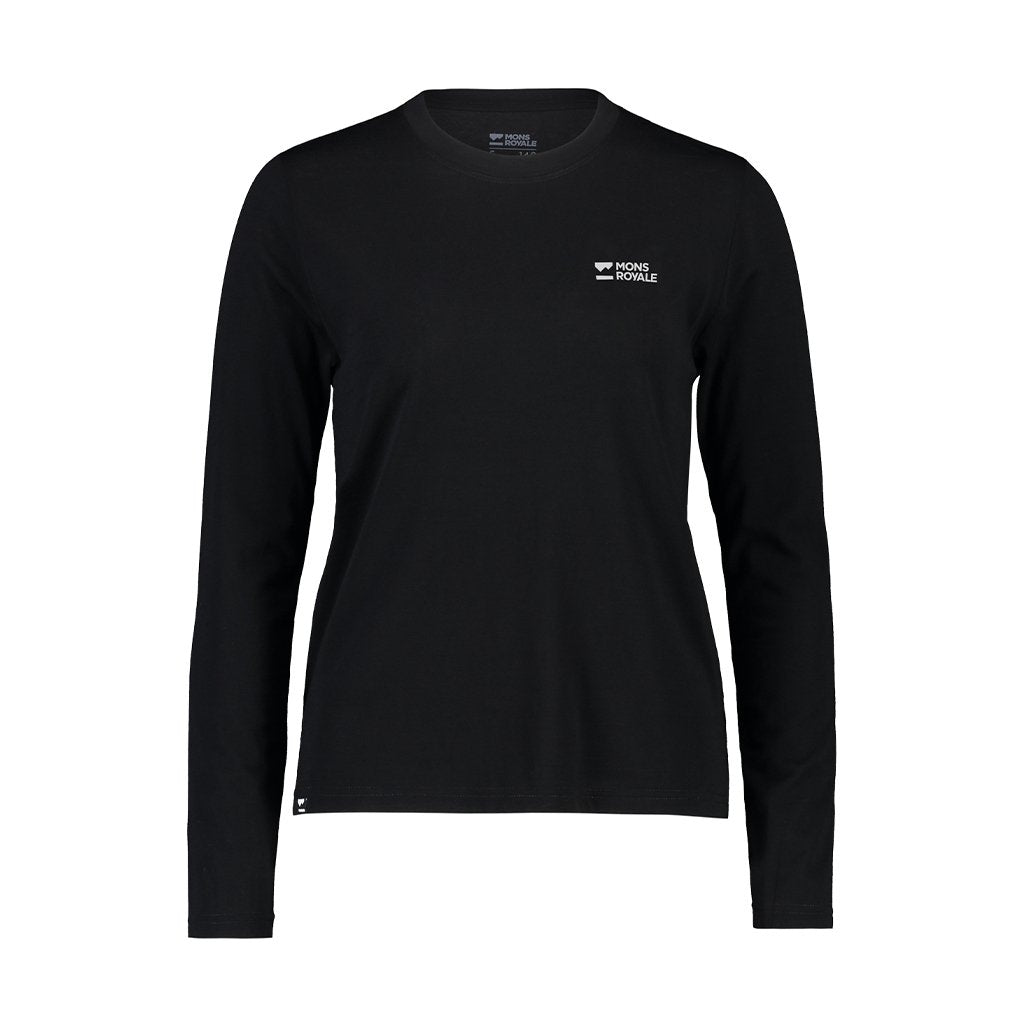 Jersey Mons Royale Womens Icon Merino Air-Con Relaxed LS - Black - Genetik Sport