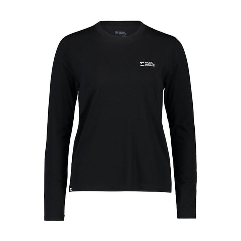 Jersey Mons Royale Womens Icon Merino Air-Con Relaxed LS - Black - Genetik Sport