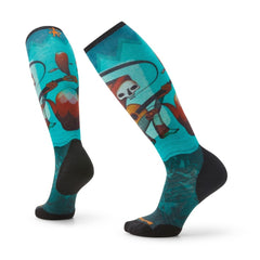 Bas pour femmes Smartwool Ski Targeted Cushion Print OTC Twilight Blue - Genetik Sport